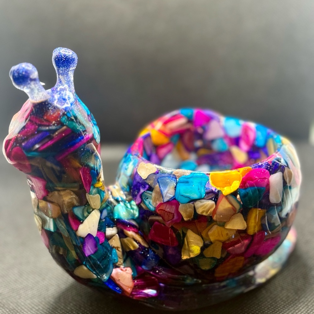 Multicolor Mosaic Snail Ornament
